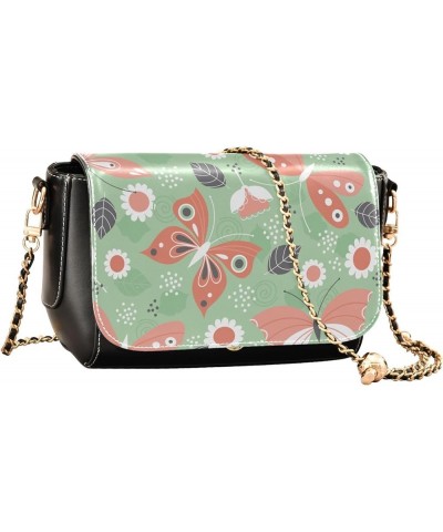 Colorful Butterflies Print Women's Crossbody Handbags, PU Leather Flap Crossbody Bags, Women's Shoulder Handbag Purse Style16...