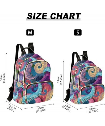 Travel Backpack Purse for Women Fashion Anti-theft Work Casual Rainbow Octopus Daypack Shoulder Bag Medium Size Small $16.28 ...