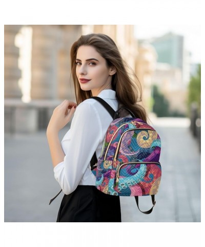 Travel Backpack Purse for Women Fashion Anti-theft Work Casual Rainbow Octopus Daypack Shoulder Bag Medium Size Small $16.28 ...