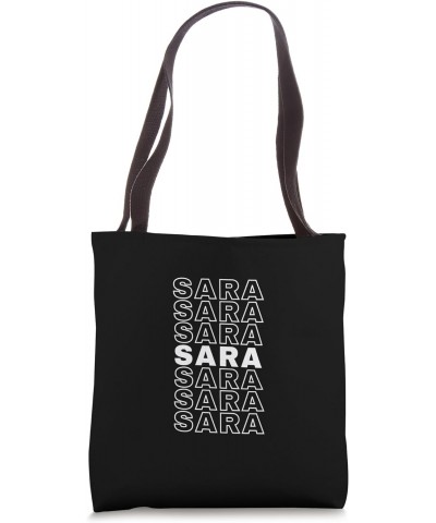 I Love Sara Retro Pattern Personalized First Name Tote Bag $14.49 Totes