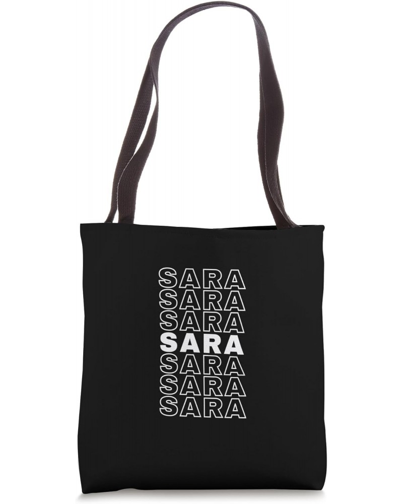 I Love Sara Retro Pattern Personalized First Name Tote Bag $14.49 Totes