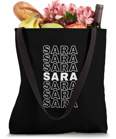 I Love Sara Retro Pattern Personalized First Name Tote Bag $14.49 Totes