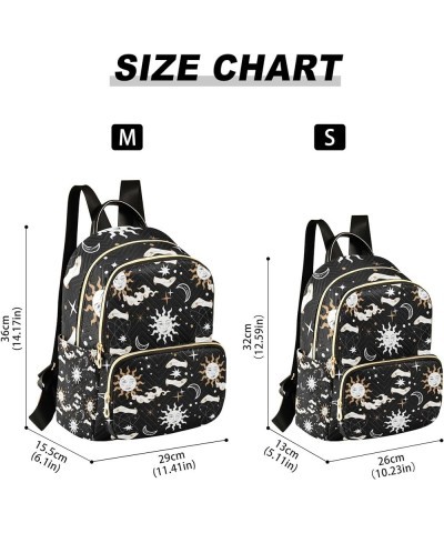 Boho Sun Moon Stars Vintage Backpack for Women Shoulder Bag Lightweight Mini Backpack Casual Daypack Back Pack for Travel Sma...