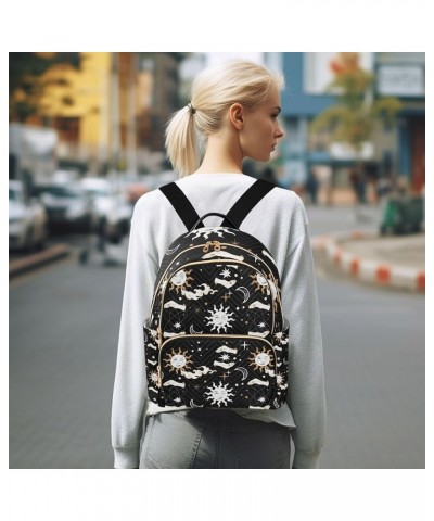 Boho Sun Moon Stars Vintage Backpack for Women Shoulder Bag Lightweight Mini Backpack Casual Daypack Back Pack for Travel Sma...