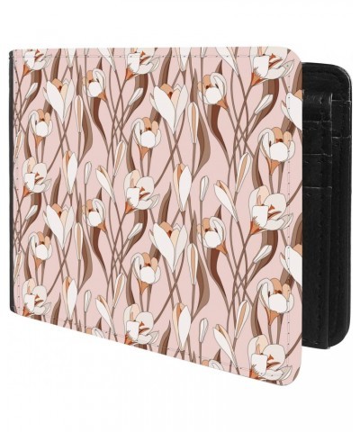 Unique Desige Pattern - Flower crocus floral pattern, Slim Front Pocket Wallet Billfold RFID Blocking $12.09 Wallets