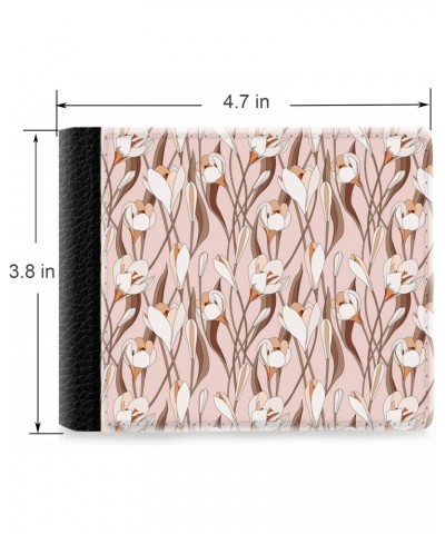 Unique Desige Pattern - Flower crocus floral pattern, Slim Front Pocket Wallet Billfold RFID Blocking $12.09 Wallets