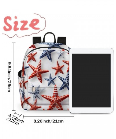 Starfish Print Small Backpack for Women Ladies Mini Backpack Travel Casual Backpack Purse Satchel Daypack $17.53 Backpacks