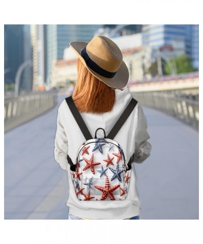 Starfish Print Small Backpack for Women Ladies Mini Backpack Travel Casual Backpack Purse Satchel Daypack $17.53 Backpacks