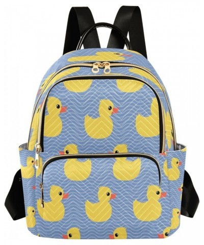 Yellow Rubber Duck Mini Backpack Purse for Women, Cute Wave Travel Backpack Fashion Backpack Lightweight Shoulder Bag Small C...