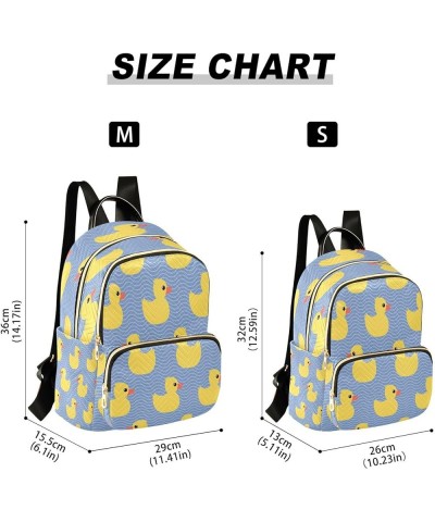 Yellow Rubber Duck Mini Backpack Purse for Women, Cute Wave Travel Backpack Fashion Backpack Lightweight Shoulder Bag Small C...