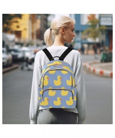 Yellow Rubber Duck Mini Backpack Purse for Women, Cute Wave Travel Backpack Fashion Backpack Lightweight Shoulder Bag Small C...