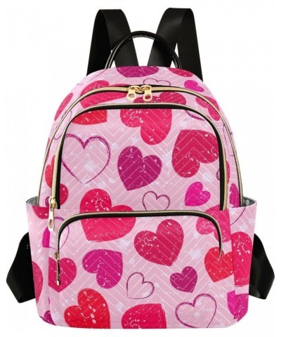 Grunge Valentines Love Hearts Casual Fashion Polyester Travel Rucksack Shoulder Bag Color Medium $21.08 Backpacks