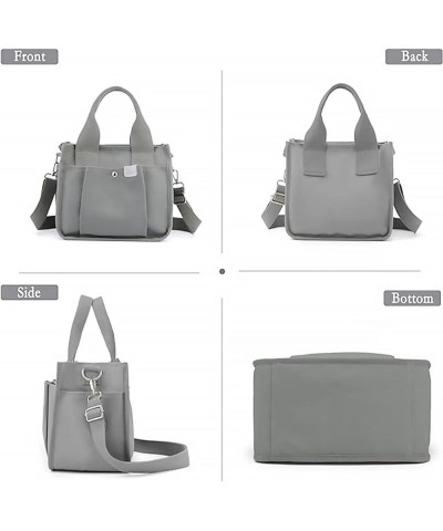 Small Canvas Tote Bag with Zipper, 2023 Canvas Multi-Pocket Crossbody Bag Purse Top Handle Satchel Handbags Grey $11.20 Totes