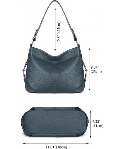 Genuine Leather Shoulder Bag Stylish Hobo Purse Womens Crossbody Bag Travel Top-Handle Handbag Christmas Gifts Z1 Blue $32.85...