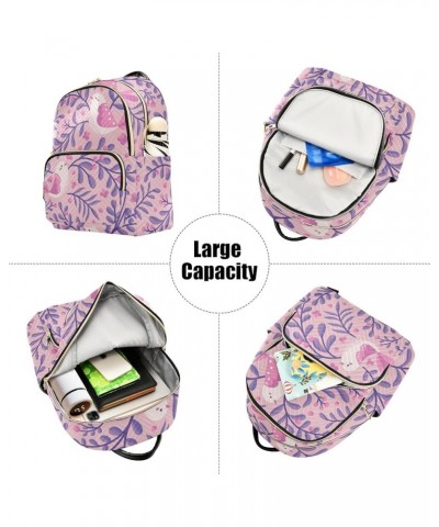 Cute Birds Floral Mini Backpack Purse for Women, Travel Backpack Fashion Backpack Handbag Shoulder Bag Small Casual Daypack,M...