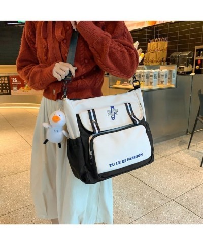 Large volume casual fashion classic messenger bag shoulder bag crossbody bag for men and women Black $18.86 Crossbody Bags