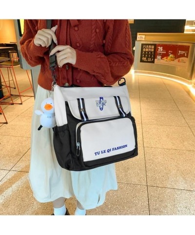 Large volume casual fashion classic messenger bag shoulder bag crossbody bag for men and women Black $18.86 Crossbody Bags