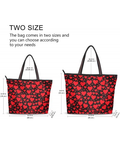 Valentines Day Tote Bag with Pockets and Compartments,Heart Tote Purse Zippered Heart 2 $15.33 Totes