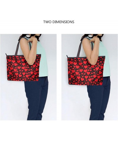 Valentines Day Tote Bag with Pockets and Compartments,Heart Tote Purse Zippered Heart 2 $15.33 Totes