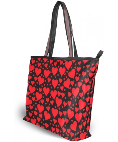 Valentines Day Tote Bag with Pockets and Compartments,Heart Tote Purse Zippered Heart 2 $15.33 Totes