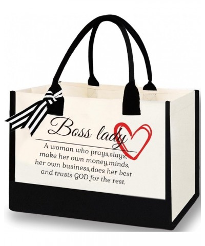 Personalized Jute Letter Tote Bag for Women Mothers Day Gifts for Mom Christmas Birthday Gift For Woman Friends Bosslady $12....