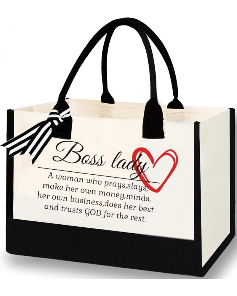 Personalized Jute Letter Tote Bag for Women Mothers Day Gifts for Mom Christmas Birthday Gift For Woman Friends Bosslady $12....