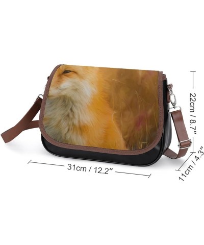 Printed Crossbody Bag Shoulder Bag PU Leather Women's Designer Satchels Fox Color1 $28.79 Hobo Bags