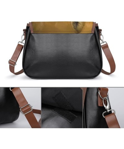 Printed Crossbody Bag Shoulder Bag PU Leather Women's Designer Satchels Fox Color1 $28.79 Hobo Bags