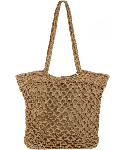 Fashion Handbags Women Woven Straw Bag Summer Beach Tote Purse Light Brown $17.39 Totes