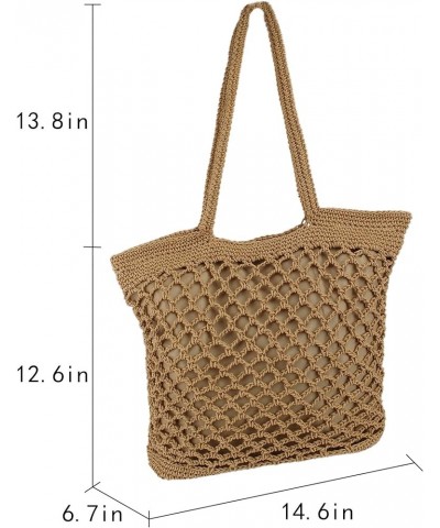 Fashion Handbags Women Woven Straw Bag Summer Beach Tote Purse Light Brown $17.39 Totes