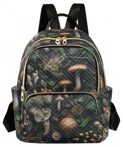 Small Fashion Backpack for Women Fresh Mushrooms Print Ladies Travel Daypack Aesthetic Shoulder Bag 11.4×6.1×14.1 IN $16.63 B...