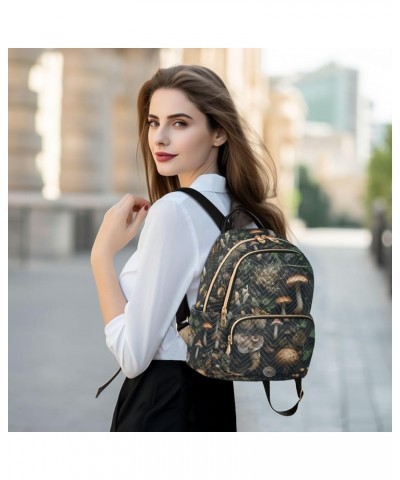 Small Fashion Backpack for Women Fresh Mushrooms Print Ladies Travel Daypack Aesthetic Shoulder Bag 11.4×6.1×14.1 IN $16.63 B...