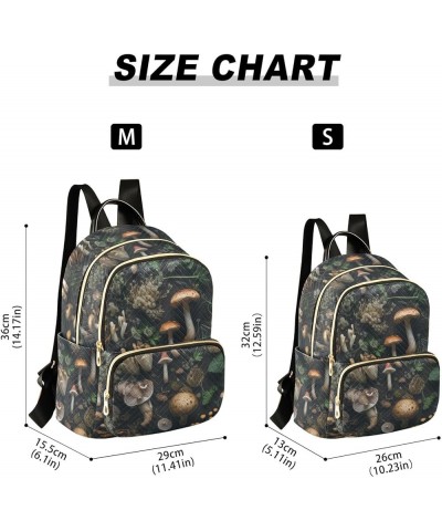 Small Fashion Backpack for Women Fresh Mushrooms Print Ladies Travel Daypack Aesthetic Shoulder Bag 11.4×6.1×14.1 IN $16.63 B...