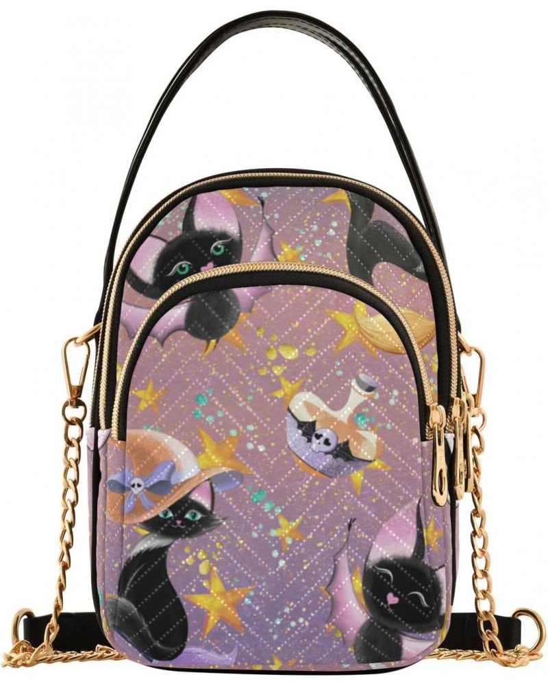 Halloween Bat Cat Crossbody Bags for Women Crossbody Purse Bag Cell Phone Wallet with Chain Strap for Carry on $14.81 Crossbo...