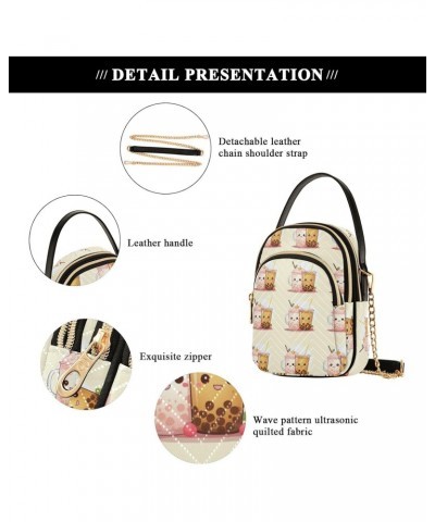 Kawaii Bubble Tea Small Crossbody Bags for Women Cell Phone Shoulder Purse Handbags Wallet 21217456 $12.88 Crossbody Bags