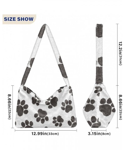 Women Boho Handbag Cartoon Pet Paw Underarm Bag Tote Bag Shoulder Bag Crossbody Bag Fluffy Cell Phone Purse Patriot Lady Trav...