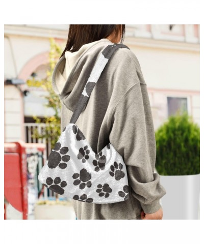 Women Boho Handbag Cartoon Pet Paw Underarm Bag Tote Bag Shoulder Bag Crossbody Bag Fluffy Cell Phone Purse Patriot Lady Trav...