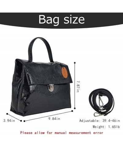 Women's Leather Tote Bags Large Capacity Genuine Leather Handbag Bag Medium Black S $46.25 Totes