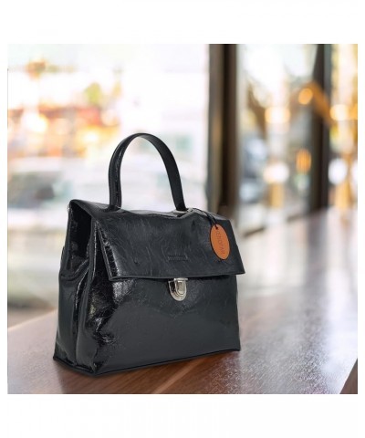 Women's Leather Tote Bags Large Capacity Genuine Leather Handbag Bag Medium Black S $46.25 Totes