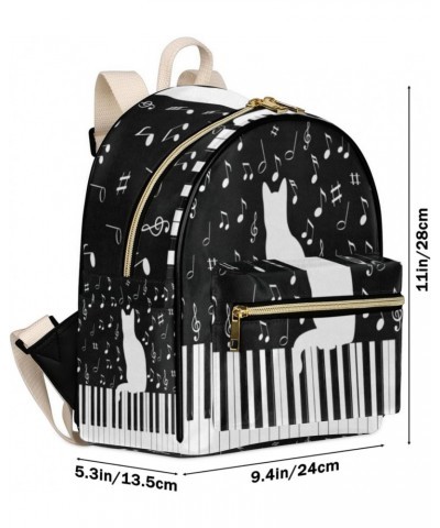 Piano Keys Music Notes Backpack Purse for Women PU Leather Lightweight Ladies Shoulder Fashion Satchel Bags Travel Casual Day...