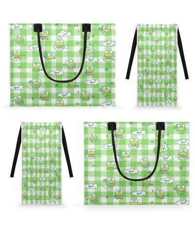 Frog Plaid Large Tote Bag Cute Cloud Shoulder Bag For Women Teachers Nurses Work Shopping Travel Handbag Purse $9.98 Totes