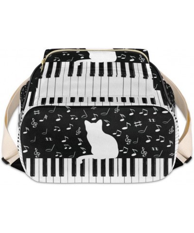 Piano Keys Music Notes Backpack Purse for Women PU Leather Lightweight Ladies Shoulder Fashion Satchel Bags Travel Casual Day...