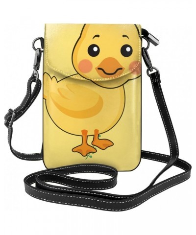 women Small Cell Phone Purse cartoon duck pattern : Multifunction,Soft, durable,Convenient for daily use and travel, Black, O...