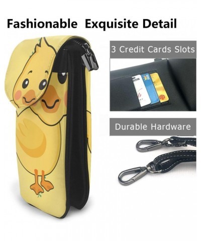 women Small Cell Phone Purse cartoon duck pattern : Multifunction,Soft, durable,Convenient for daily use and travel, Black, O...