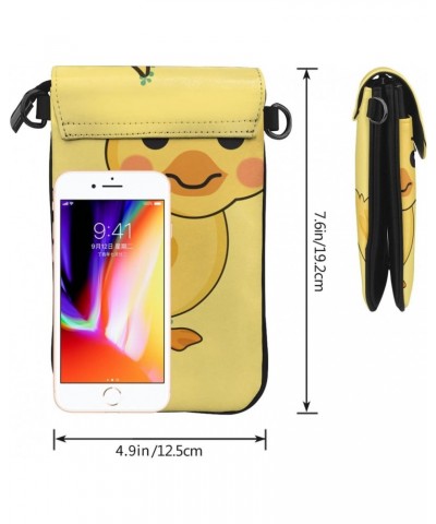 women Small Cell Phone Purse cartoon duck pattern : Multifunction,Soft, durable,Convenient for daily use and travel, Black, O...