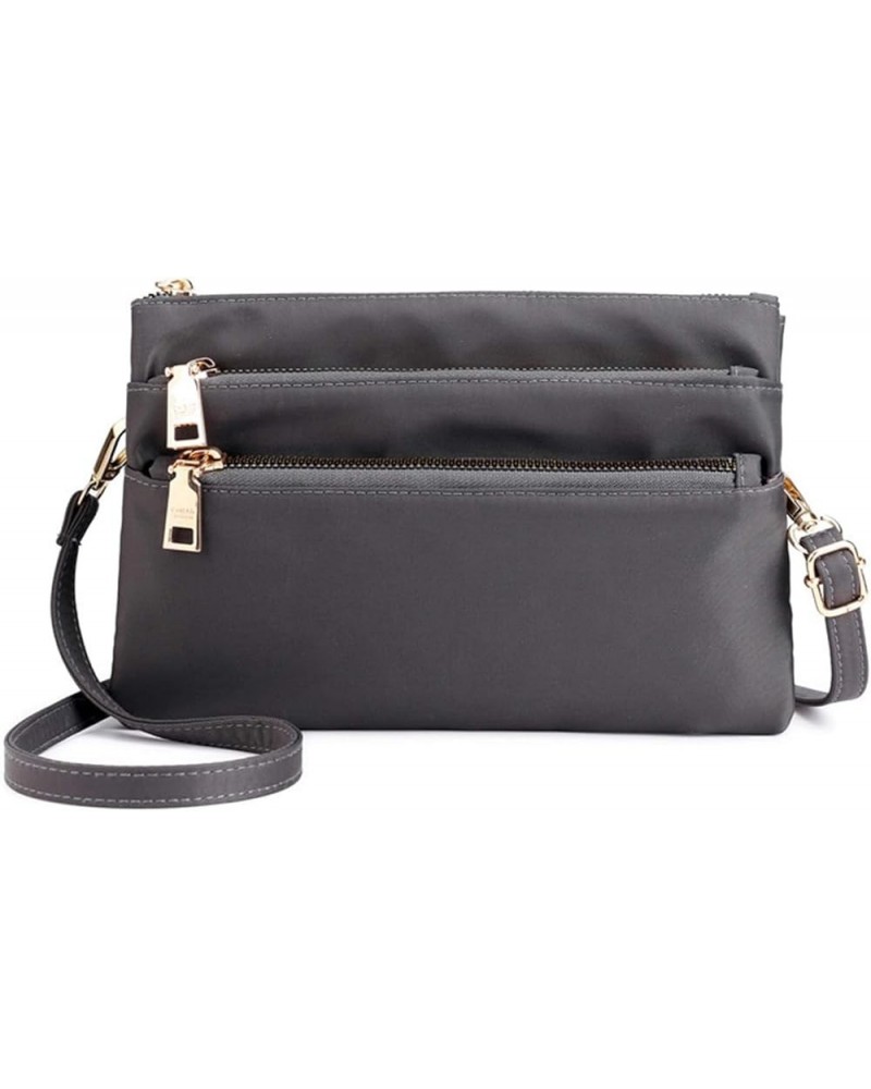 Small Crossbody Bags Multipockets Shoulder Purses Handbags Nylon Messenger Bags for Women Grey $17.50 Totes