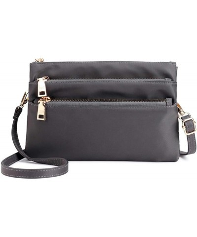 Small Crossbody Bags Multipockets Shoulder Purses Handbags Nylon Messenger Bags for Women Grey $17.50 Totes