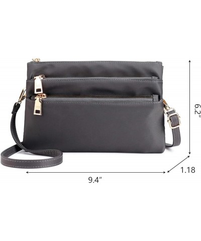 Small Crossbody Bags Multipockets Shoulder Purses Handbags Nylon Messenger Bags for Women Grey $17.50 Totes