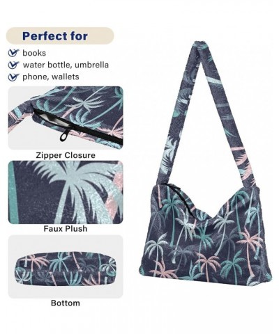 Coconut Palm Tree Women's Bag, Women Plush Handbag, Autumn Handbags Coconut Palm Tree $10.19 Handbags