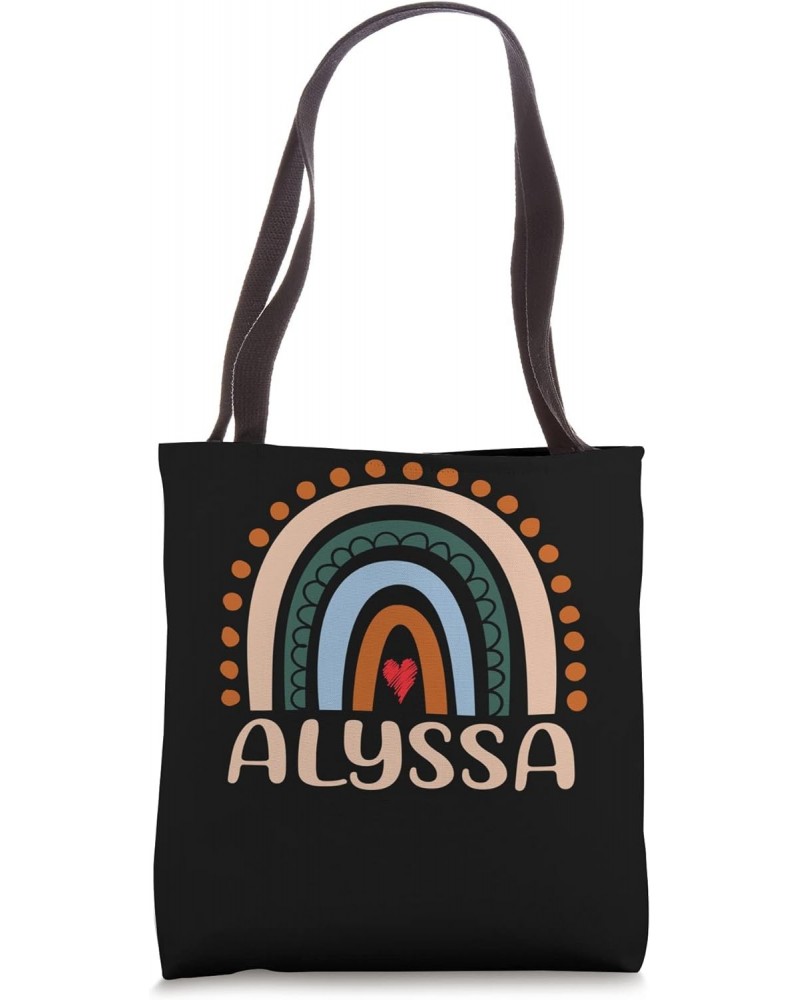 Alyssa Name Personalized Funny Women Rainbow Alyssa Tote Bag $14.50 Totes